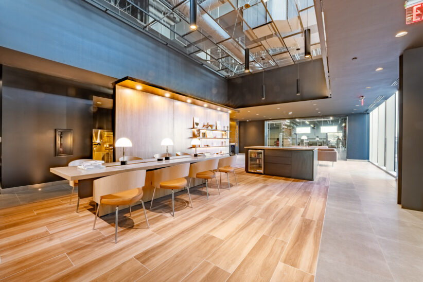 Genesis Dealership Interior Wood Paneling